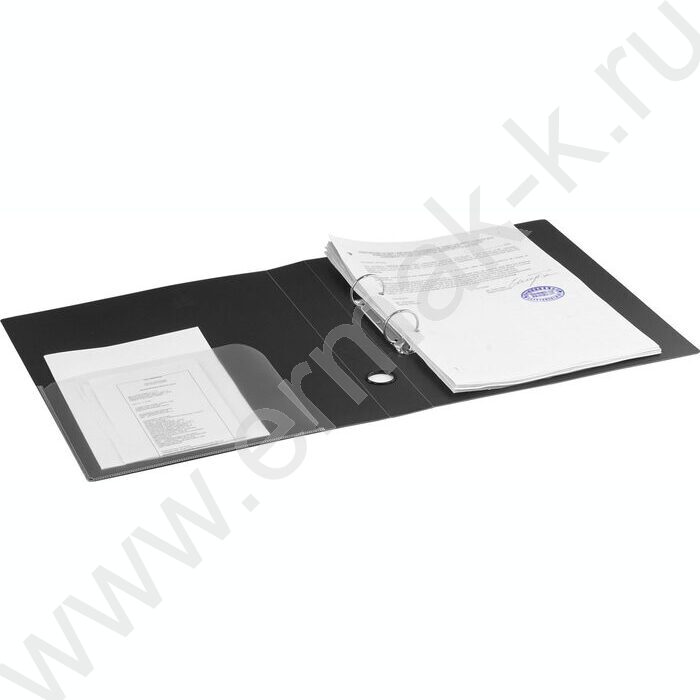 Папка 2 кольца 40мм "Стандарт" черная до 300л 0,9мм NEW | Фото 8