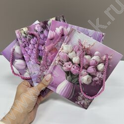 Пакет подарочный 14*17*7см. "Цветы" /ассорти NEW | Фото 5