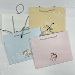 Пакет подарочный 23*18*10см. "Пастель с рисунком" /ассорти NEW | Фото 1