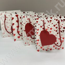 Пакет подарочный 14*7*17см. "Сердечки" /ассорти NEW | Фото 2