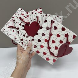 Пакет подарочный 14*7*17см. "Сердечки" /ассорти NEW | Фото 5