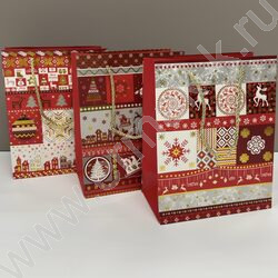 Пакет подарочный 23*18*10см. "Новогодние узоры" /ассорти NEW | Фото 1