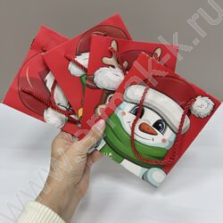 Пакет подарочный 14*17*7см. "Новогодние персонажи" /ассорти NEW | Фото 3