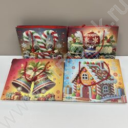 Пакет подарочный 23*18*10см. "Новый год, красный" /ассорти NEW | Фото 2