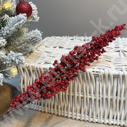 Новогодний сувенир "Ветка с мелкими красными ягодами" 70см. NEW | Фото 3
