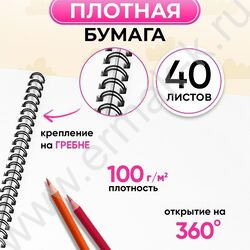 Альбом д/рисования-спираль 40л "Милые девочки-1" ассорти NEW | Фото 4