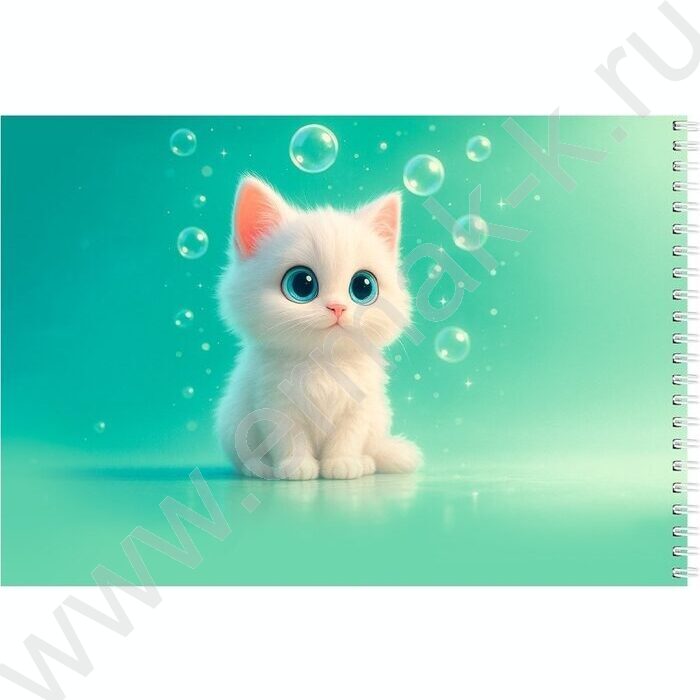 Альбом д/рисования-спираль 40л "Милые котики-10" ассорти NEW | Фото 4