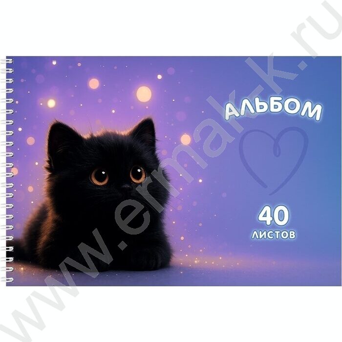 Альбом д/рисования-спираль 40л "Милые котики-10" ассорти NEW | Фото 5