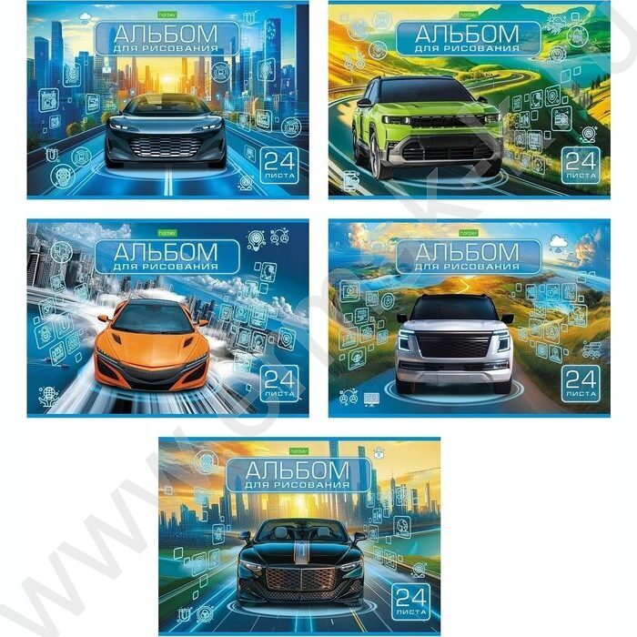 Альбом д/рисования 24л "Автомир" 5видов NEW | Фото 1