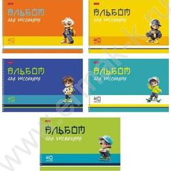 Альбом д/рисования-спираль пл.об. 40л "Крутые парни" ассорти NEW | Фото 1