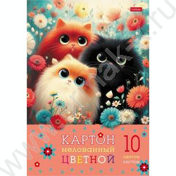 Картон цв. А4 10л/10цв Пушистые лапки NEW | Фото 1