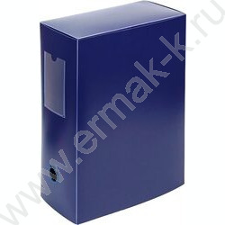 Короб архивный на кнопке, пластиковый 900 мкм, для документов A4 (33*24,5*12см) 1отд. /синий NEW | Фото 1