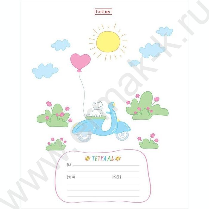 Тетрадь  12л клетка крупная "Приключения котенка" 5видов NEW | Фото 1