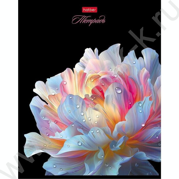 Тетрадь  96л клетка "Хрупкие лепестки" /3D лак  /ламинация Soft-touch/ 5видов NEW | Фото 4