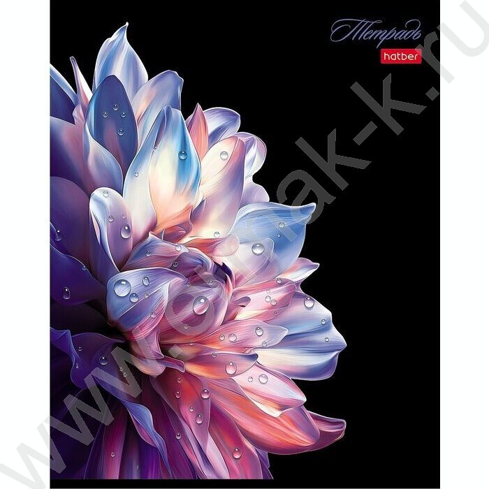 Тетрадь  96л клетка "Хрупкие лепестки" /3D лак  /ламинация Soft-touch/ 5видов NEW | Фото 5