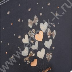 Папка-конверт на молнии А4 Fashion hearts черный ПВХ NEW | Фото 3