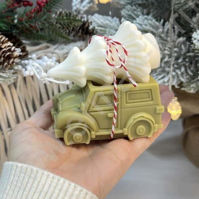 Свеча парафиновая "Елка на грузовике" /ассорти NEW | Фото 6