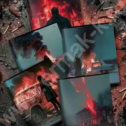 Тетрадь  48л клетка "BURN OUT" /двойная обложка,soft touch/ ассорти NEW | Фото 1