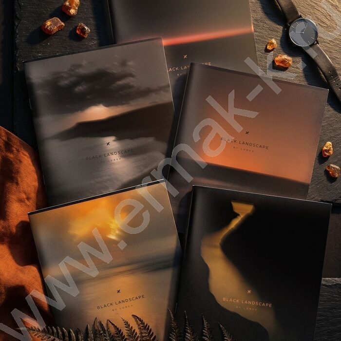 Тетрадь  48л линейка "BLACK LANDSCAPE" /двойная обложка,soft touch/ ассорти NEW | Фото 1