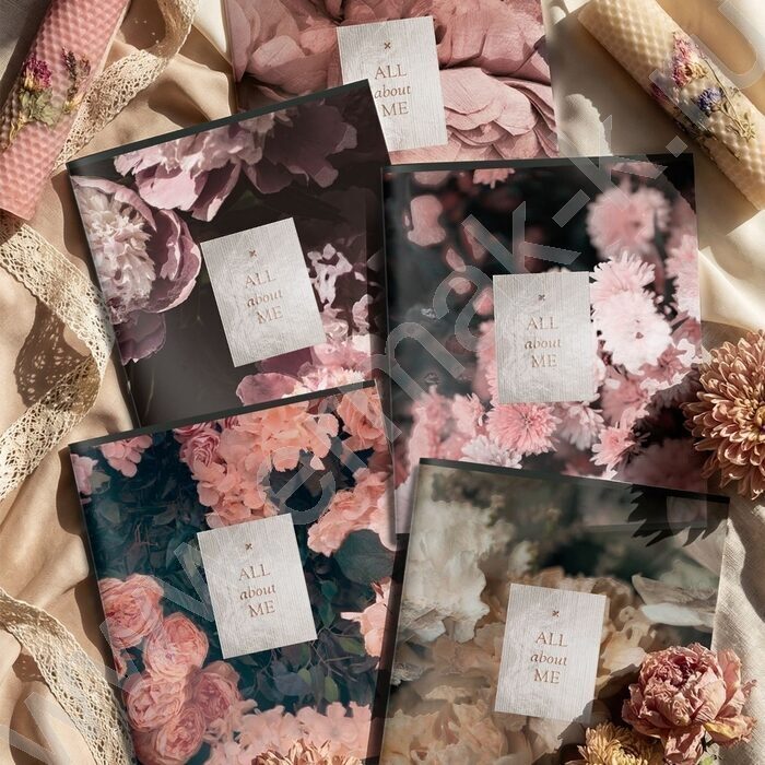 Тетрадь  48л линейка "FLORAL DECORATION" /soft touch, выб. УФ-лак/ ассорти NEW | Фото 1