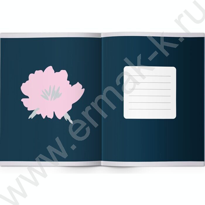 Тетрадь  48л клетка "FLOWER MEMORIES" /двойная обложка,soft touch, глиттер/ ассорти NEW | Фото 2