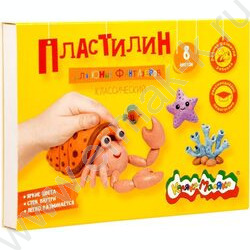 Пластилин   8цв 120г Каляка-Маляка Для юных фантазёров+стек NEW | Фото 1