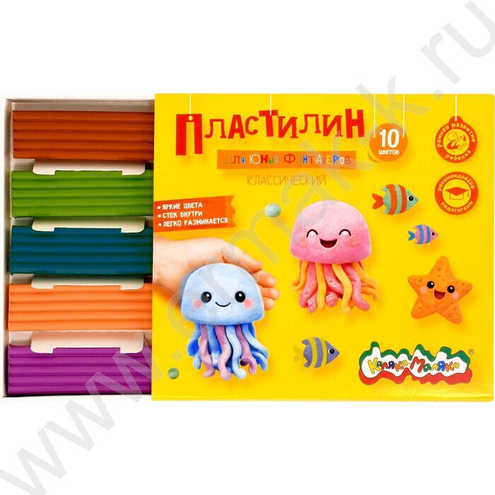 Пластилин  10цв 150г Каляка-Маляка Для юных фантазёров+стек NEW | Фото 2