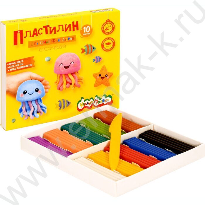 Пластилин  10цв 150г Каляка-Маляка Для юных фантазёров+стек NEW | Фото 3