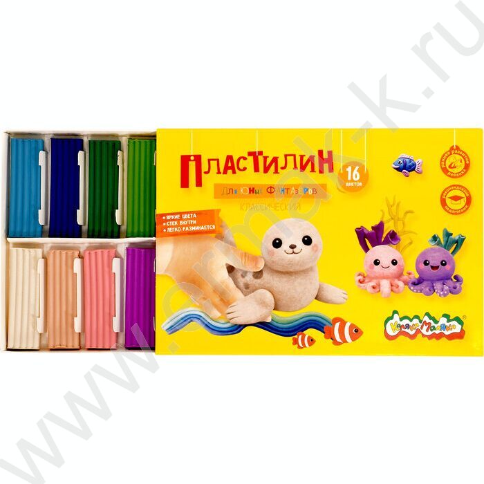 Пластилин  16цв 240г Каляка-Маляка Для юных фантазёров+стек NEW | Фото 2