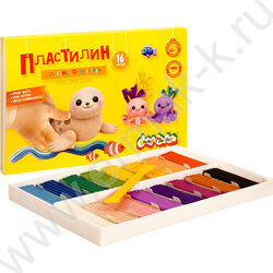 Пластилин  16цв 240г Каляка-Маляка Для юных фантазёров+стек NEW | Фото 3
