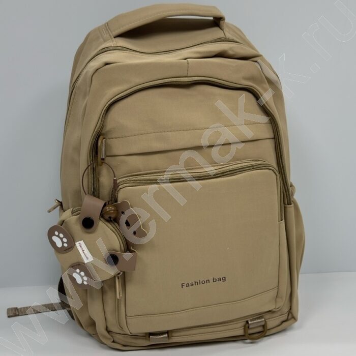 Рюкзак 47*30*20см., с кошельком-мишкой /коричневый NEW | Фото 1