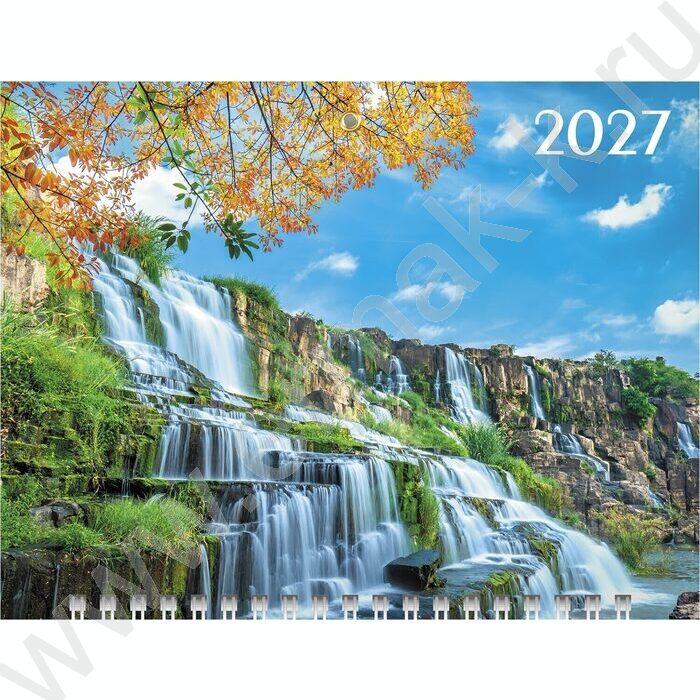 Календарь квартальный на 1-м гребне/3месяца/ 2027г мини "Магия водопада" NEW | Фото 1