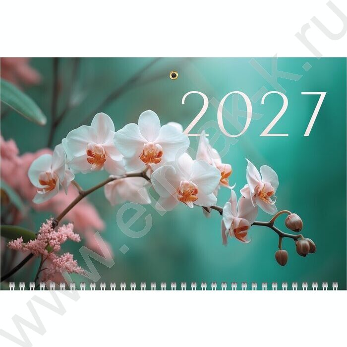 Календарь квартальный на 1-м гребне/1месяц/ 2027г "Нежная орхидея" NEW | Фото 1
