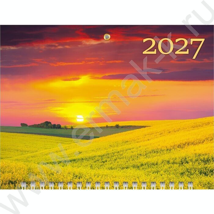 Календарь квартальный на 3-х гребнях/3месяца/ 2027г мини "Чарующие закаты" NEW | Фото 1