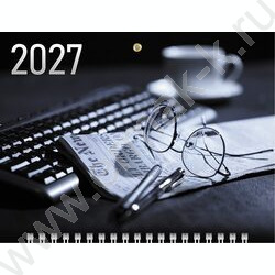 Календарь квартальный на 3-х гребнях/3месяца/ 2027г мини "Офис-очки" NEW | Фото 1