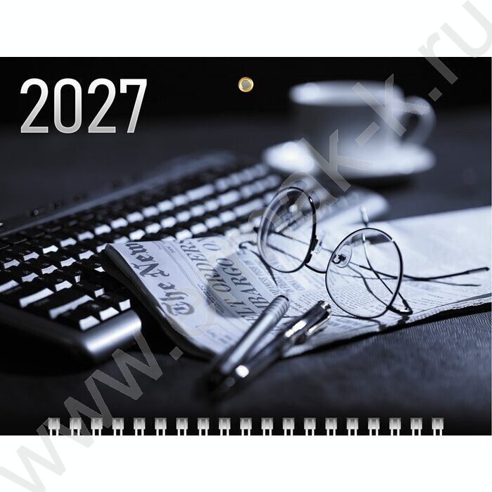 Календарь квартальный на 3-х гребнях/3месяца/ 2027г мини "Офис-очки" NEW | Фото 1