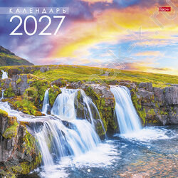 Календарь настенный перекидной  6л 30х30см скрепка 2027г "Красота водопада" NEW | Фото 1