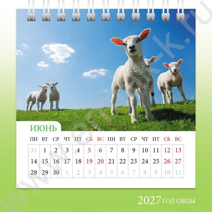 Календарь-домик квадрат/спираль 2027г "Знак Года_овечки" NEW | Фото 2