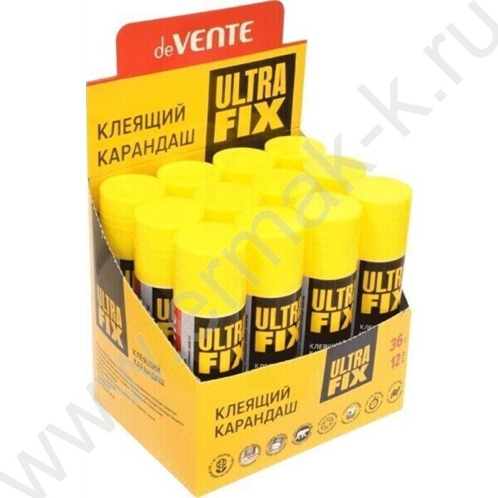 Клей-карандаш  36г "Ultra Fix" /PVP-P основа/ в картонном дисплее с пластик. поддоном | Фото 2