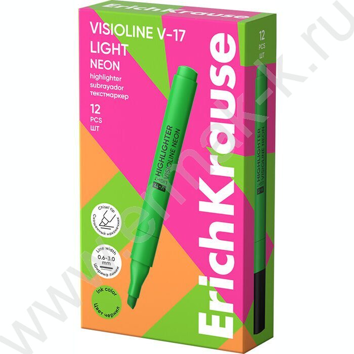 Текстовыделитель /зеленый/ 3мм косой Visioline V-17 light Neon NEW | Фото 3
