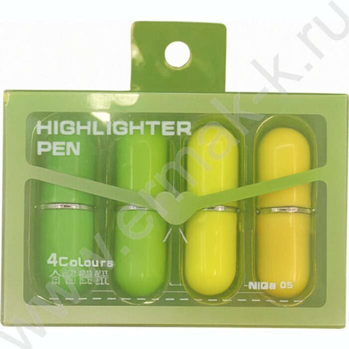 Текстовыделитель /набор  4цв/ 1-5мм косой Lipstick ассорти 2 вида NEW | Фото 2