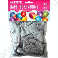 Шары воздушные 30см, серебряные, 20шт NEW | Фото 1