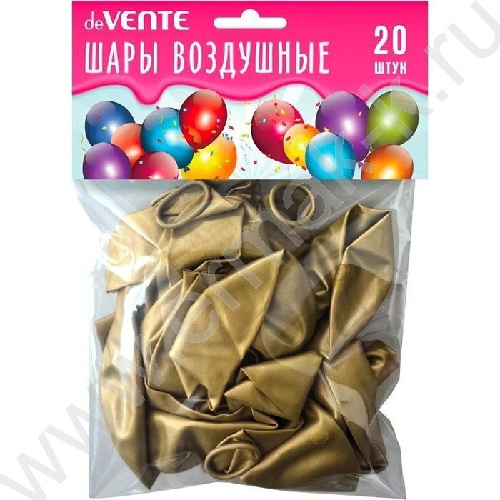 Шары воздушные 30см, золотые, 20шт NEW | Фото 1