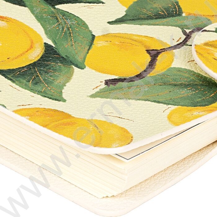 Ежедневник н/дат А6 136л Flora.Райские абрикосы /иск.кожа/фиксирующий хлястик:на кнопке NEW | Фото 4