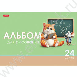 Альбом д/рисования 24л "Кот и мышь" /выб.лак/ 5видов NEW | Фото 3