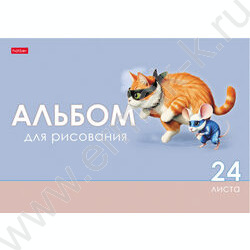 Альбом д/рисования 24л "Кот и мышь" /выб.лак/ 5видов NEW | Фото 5