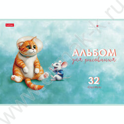 Альбом д/рисования 32л "Кот и мышь" /тиснение/ 5видов NEW | Фото 2