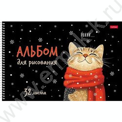 Альбом д/рисования-спираль 32л "Котэ" /перфорация/тиснение/ 5видов NEW | Фото 2