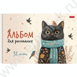 Альбом д/рисования-спираль 32л "Котэ" /перфорация/тиснение/ 5видов NEW | Фото 5