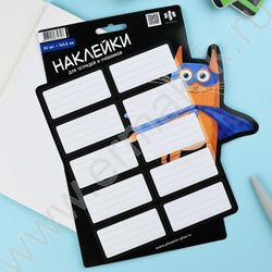 Наклейки д/тетрадей и учебников Суперкот/5л в наборе,кол-во наклеек на листе 10шт*7*3,5см NEW | Фото 5